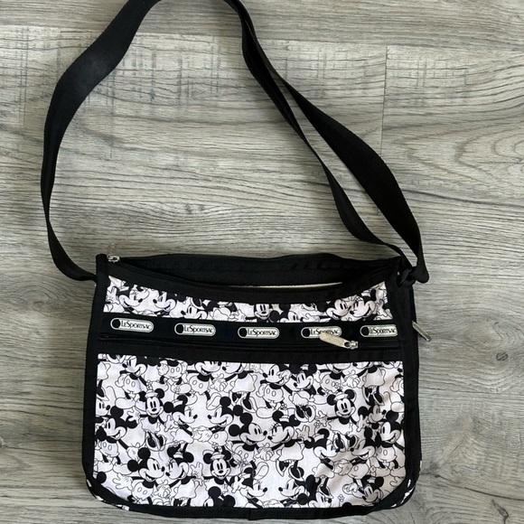 Lesportsac Monochrome Mickey and Minnie Mouse Bag - Picture 10 of 12
